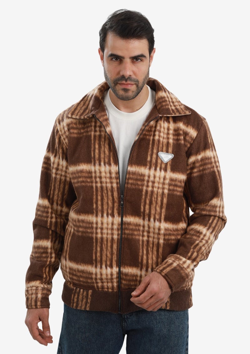 WHITE RABBIT Men’s Plaid Wool Blend Zip Jacket - Image 1